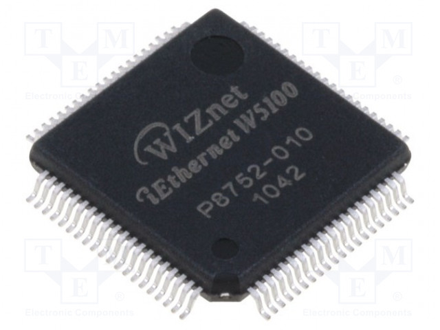IC: ETHERNET-OHJAIMET - 8BIT BUS,SPI - LQFP80 - -40÷85°C - CH: 4 - Mikropiirit - ETHERNET liitäntä - W5100 - 1