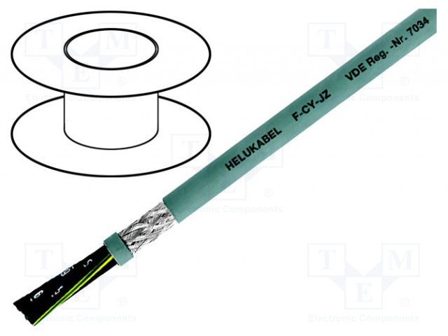 JOHTO - F-CY-JZ - 5G0,5MM2 - SUOJATTU,TINATTU KUPARIPUNOS - PVC - Suojatut moninapakaapelit - FCYJZ5G0.50 - 1