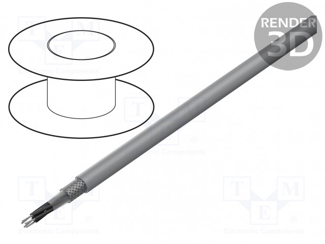 JOHTO - F-CY-OZ - 5X1MM2 - SUOJATTU,TINATTU KUPARIPUNOS - PVC - HARMAA - Suojatut moninapakaapelit - FCYOZ5X1.0 - 1