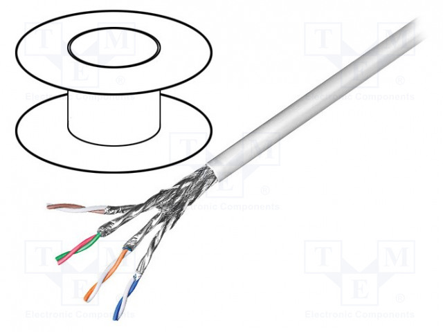 JOHTO - S/FTP - 4X2X27AWG - 6 - LANKA - CCA - PVC - HARMAA ØJOH: 6,3MM - ATK-kaapelit - SFTP6-FCCA-100 - 1
