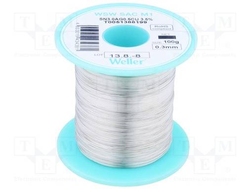 JUOTOSTINA - SN96,5AG3,0CU0,5 - 0,3MM - 100G - LYIJYTÖN - 3,5% - Juotostinat ja muut juotosaineet - WEL.SAC-M1-03010 - 1