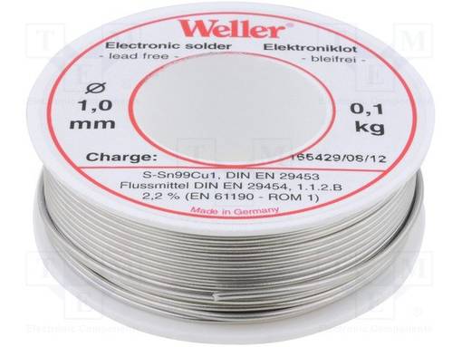 JUOTOSTINA - SN99CU1 - 1MM - 100G - LYIJYTÖN - PAKKAUS: KELA - 2,2% - Juotostinat ja muut juotosaineet - WEL.EL991-100 - 1