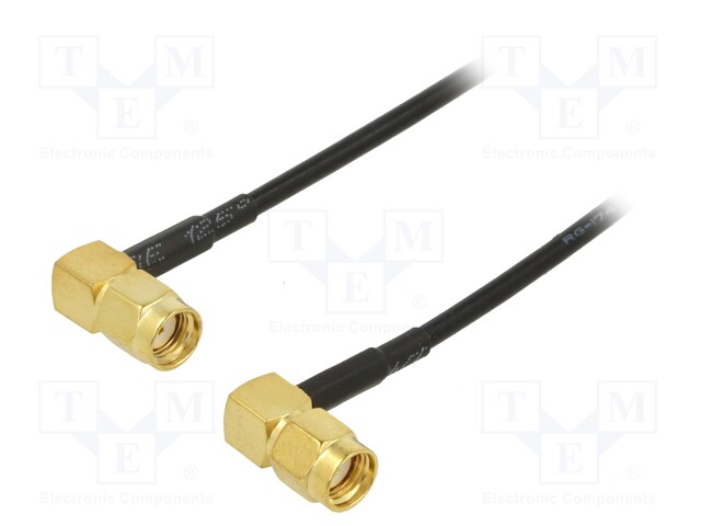 KAAPELI - 1M - RP-SMA UROS,MOLEMMIN PUOLIN - MUSTA - KULMA - 50OHM - Antennijohdot - SMA-07-1.0 - 1