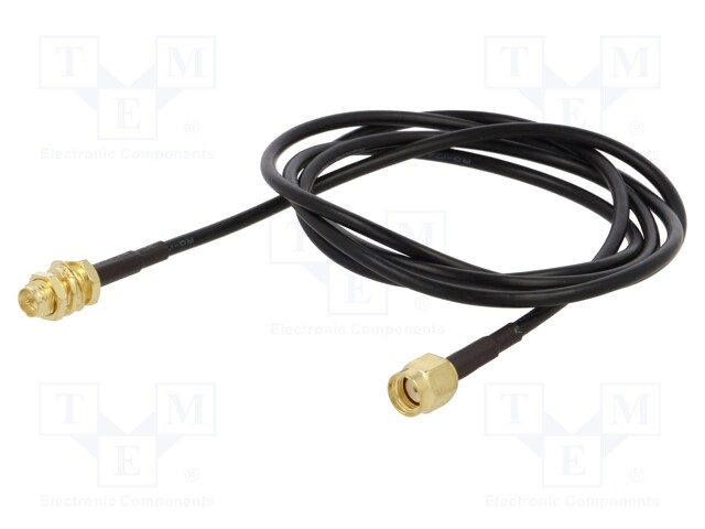 KAAPELI - 1M - RP-SMA UROS,RP-SMA NAARAS - MUSTA - SUORA - 50OHM - Antennijohdot - SMA-05-1.0 - 1