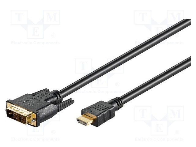 KAAPELI - DVI-D (18+1) PISTOKE,HDMI-PISTOKE - 2M - MUSTA - HDMI, DVI, DisplayPort johdot - HDMI-DV020G.020 - 1