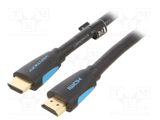 KAAPELI - HDMI-PISTOKE,MOLEMMIN PUOLIN - PVC - HDMI 2.0 - 1M - MUSTA - HDMI, DVI, DisplayPort johdot - VAA-M02-B100 - 1