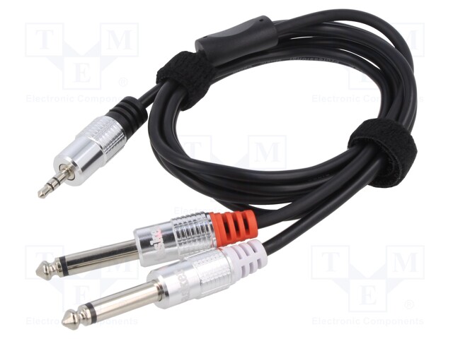 KAAPELI - JACK 3,5MM 3PIN PISTOKE,JACK 6,3 MM 2PIN PISTOKE X2 - Muut audio-videokaapelit - TAS-TK050 - 1