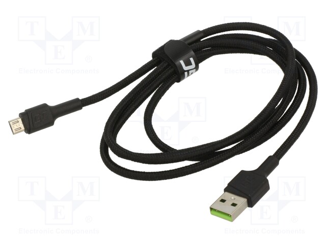 KAAPELI - USB 2.0 - USB A PISTOKE,USB B MIKROPISTOKE - 1,2M - MUSTA - USB kaapelit ja adapterit - GC-KABGC20 - 1
