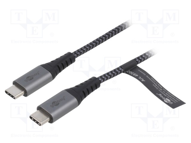 KAAPELI - USB 2.0 - USB C PISTOKE,MOLEMMIN PUOLIN - 2M - 480MBPS - USB kaapelit ja adapterit - USB-CC-TXT2.0 - 1