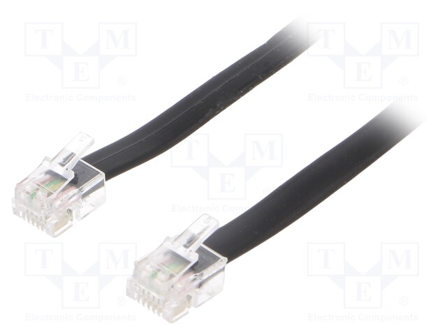 KAAPELI: PUHELIN-RJ12 LIITIN,MOLEMMIN PUOLIN MUSTA - Tietokonekaapelit ja -adapterit - TEL-RJ12-BK10 - 1
