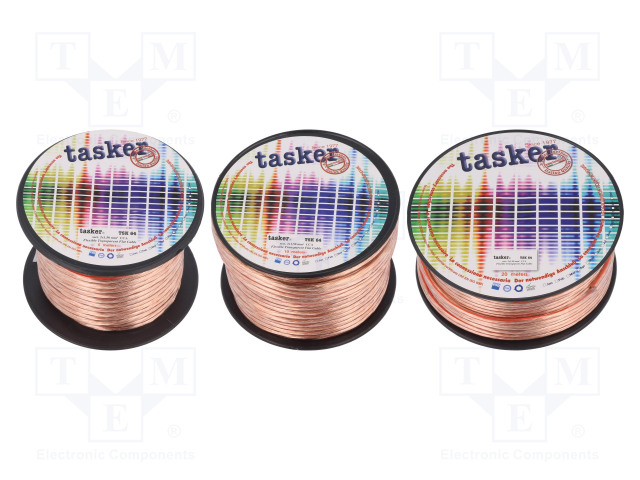 KAIUTINKAAPELI - 2X1,5MM2 - LANKA - CCA - LÄPINÄKYVÄ - SUOJAAMATON - Kaiutinkaapelit - TSK-64-10 - 1