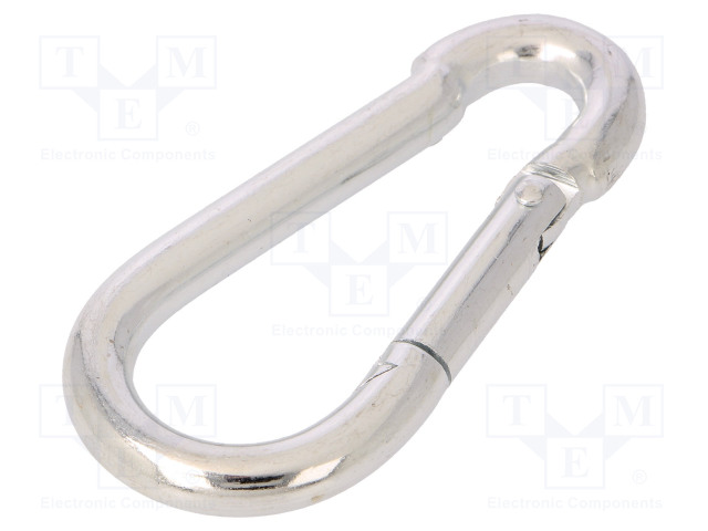 KARABIINIHAKA - TERÄS - KÖYSILLE - L: 70MM - SINKKI - 7MM - Köysitarvikkeet ja vaijeritarvikkeet - D-KSO.7.70 - 1