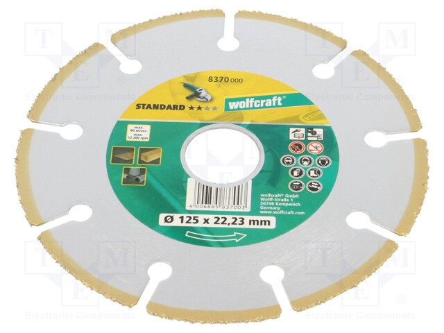 KATKAISULAIKKA - Ø: 125MM - ØREIKÄ: 22,23MM - METALLI - Katkaisu- ja hiomalaikat - WF8370000 - 1