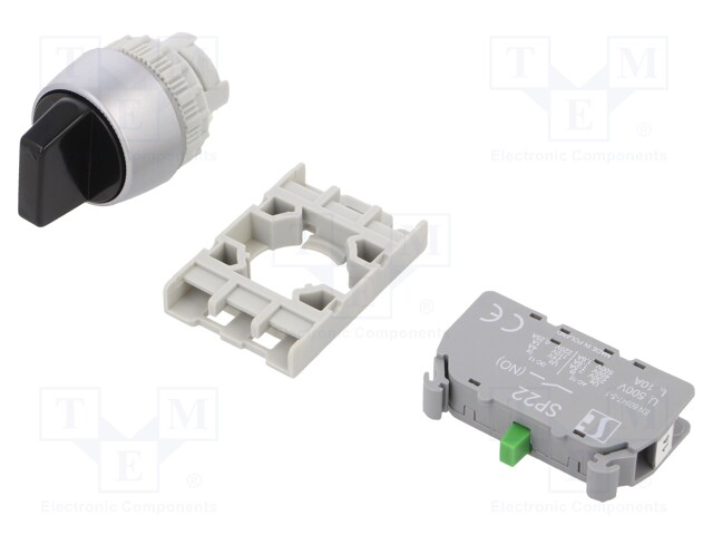KIERTOKYTKIN - 22MM - ASENNOT: 2 - NO - MUSTA - IP65 - SP22 - Taulukytkimet, standardi 22mm - SP22-P-CZ-10 - 1