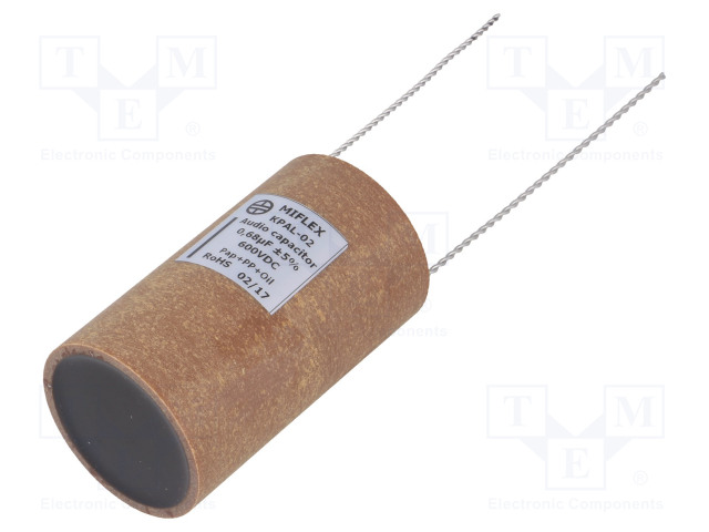 KONDENSAATTORI: ALUMIINI-POLYPROPYLEENI-PAPERI - 680NF - 600VDC - Kondensaattorit MKP - KPAL02-0.68U600 - 1