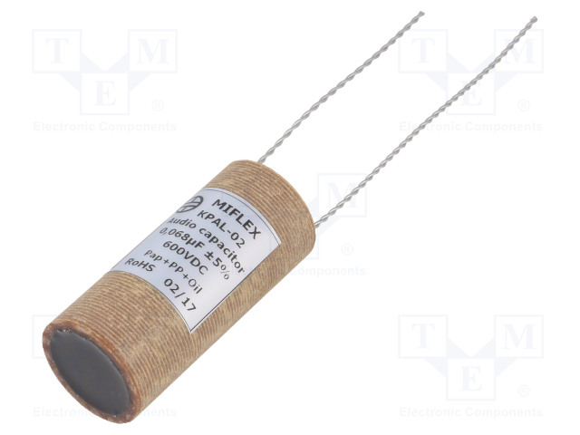 KONDENSAATTORI: ALUMIINI-POLYPROPYLEENI-PAPERI - 68NF - 600VDC - Kondensaattorit MKP - KPAL02-0.068U600 - 1