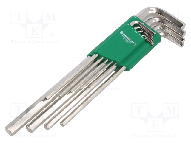 WRENCH: HEX KEY-SET - CHROM-VANADIUM STEEL - 9PCS. - Kuusiokolo- ja TORX avaimet - ST-96432100 - 1