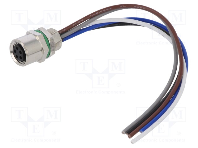 LIITIN: M8 - NAARAS - PIN: 5 - 3A - 30V - IP65,IP67 - SUORA - PANEELIASENNETTAVA - M8 liittimet - SM8-S50C-B5F-2A010 - 1