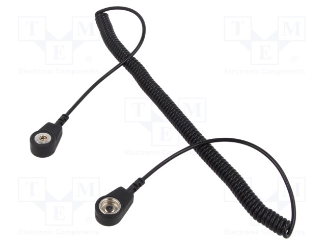 LIITÄNTÄKAAPELI - ESD,KIERRE-MUSTA - 1MOHM - 2M - ESD lisätarvikkeet - SCS-230260 - 1