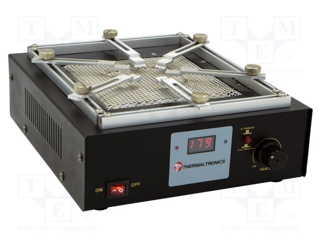 LÄMMITIN - 600W - 130X130MM - 220÷240VAC - 100÷380°C - ESD - PISTOKE: EU - Piirilevyjen valmistus - TMT-PH200 - 1