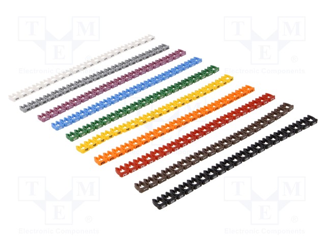 MERKIT - MERKINTÄ: 0 - 1 - 2 - 3 - 4 - 5 - 6 - 7 - 8 - 9 - 4÷5MM - POLYAMIDI - Kaapeleiden merkintä - PCC-30-0-9200 - 1