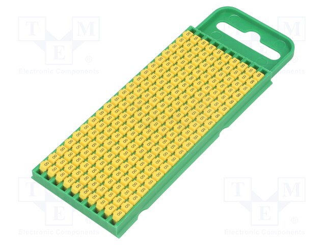 MERKIT - MERKINTÄ: 8 - 0,8÷2,2MM - POLYAMIDI - KELTAINEN - -40÷85°C - Kaapeleiden merkintä - WIC0-8-PA66-YE1000 - 1