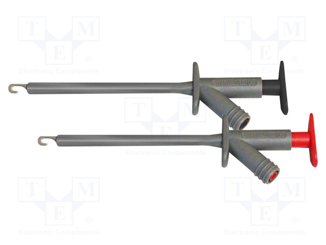 MITTAUSKOUKKU - 10A - MUSTA,PUNAINEN - 4MM - Ø: 2MM - Testauskoukut - PKT-P7000 - 1