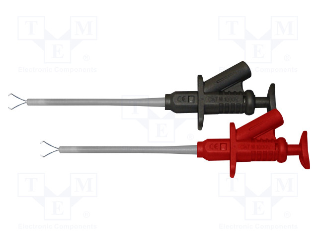 MITTAUSKOUKKU - PIHTIMÄINEN - 5A - MUSTA,PUNAINEN - 4MM - Ø: 4MM - Testauskoukut - PKT-P7010 - 1