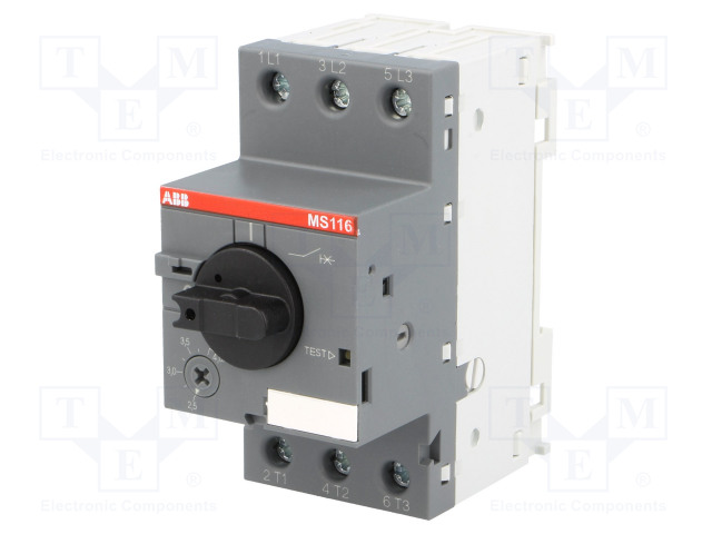 MOOTTORINSUOJAKYTKIN - 1,5KW - 208÷690VAC - DIN-KISKOLLE - IP20 - Moottorinsuojakytkimet - MS116-4.0 - 1