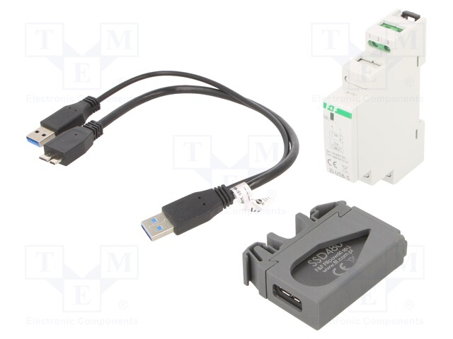 MUISTIKORTTI - OUT 1: USB - DIN-KISKOLLE - 0÷70°C - 480GB - Teollisuus lämpötila-anturit & muuntimet - SSD480 - 1