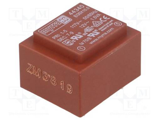 MUUNTAJA - 1,5VA - 117VAC - 12V - 125MA - PCB - Piirilevymuuntajat - MYRRA-44340 - 1