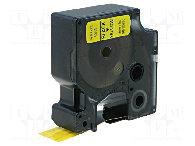 NAUHA - 19MM - 7M - KELTAINEN - MERKIN VÄRI: MUSTA - Tarratulostimet ja merkitsijät - DYMO.S0720880 - 1