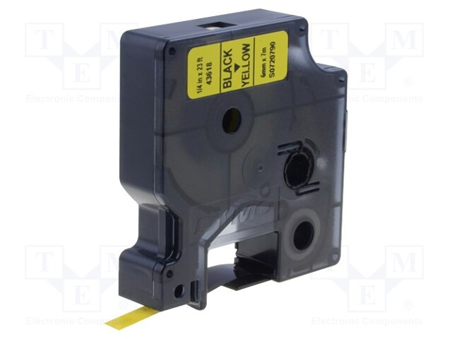 NAUHA - 6MM - 7M - KELTAINEN - MERKIN VÄRI: MUSTA - Tarratulostimet ja merkitsijät - DYMO.S0720790 - 1