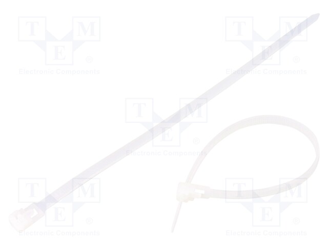 NIPPUSIDE - MONIKÄYTTÖINEN - L: 200MM - W: 4,8MM - LUONNOLLINEN - 100KPL - Nippusiteet - QOLTEC-52240 - 1