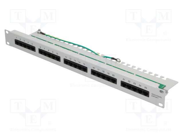 LIITIN: RJ45 - PATCH PANEL - RACK - HARMAA - PORTTIEN LUKU: 25 - RJ liittimet - LOG-NP0050 - 1