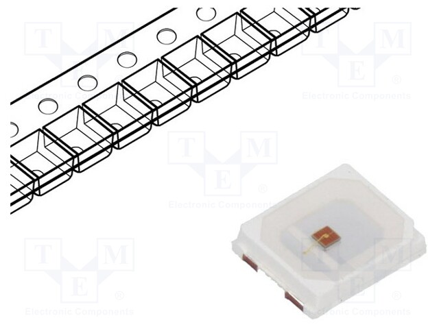 LED - PUNAINEN - SMD - PLCC2 - 3000÷3800MCD - 1,8÷2,6VDC - 3,5X2,8X0,8MM - Pintaliitos LED - LL-R2835VC-V1H-M30 - 1