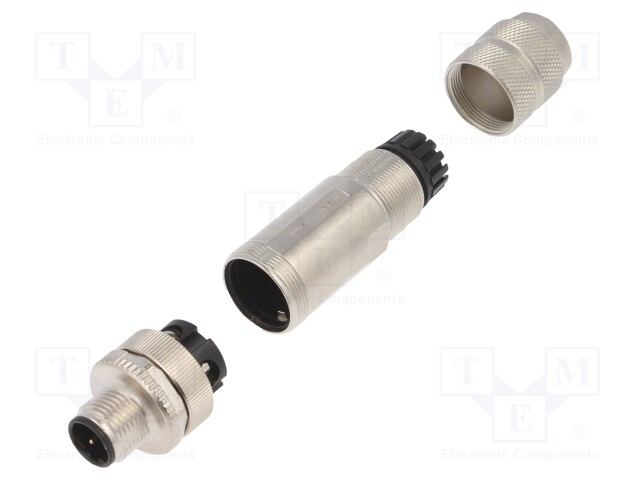 LIITIN: M12 - PISTOKE - PIN: 4 - UROS - STX - SUORA - IP67 - JOHTOON - M12 liittimet - J80026A0200 - 1