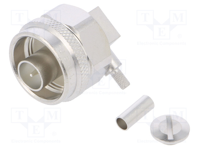 LIITIN: N - PISTOKE - UROS - 90° KULMA - 50OHM - JUOTETTAVA,PURISTUS - N liittimet - J01020A0040 - 1