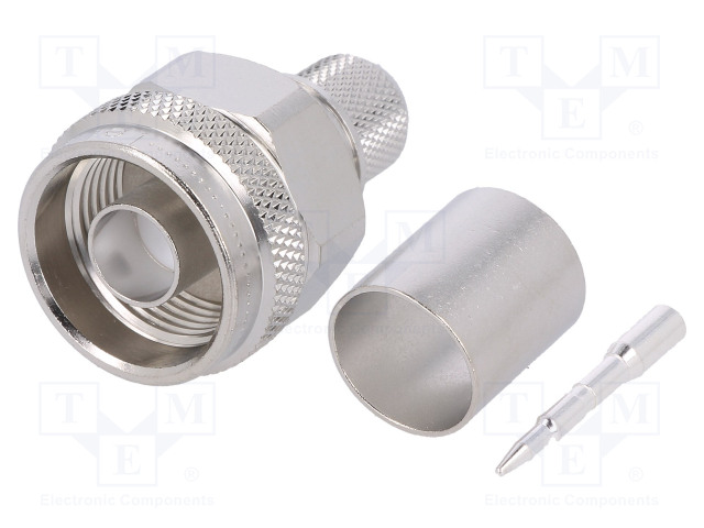 LIITIN: N - PISTOKE - UROS - SUORA - 50OHM - PURISTETTAVA - HOPEOITU - N liittimet - J01020A0110 - 1