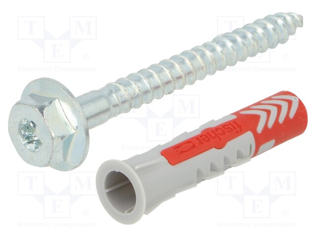 PLASTIC ANCHOR - WITH SCREW - 10X50 - DUOPOWER - 25PCS - 10MM - Ruuvit - muut - FISCHER-555110 - 1