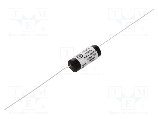 POLYPROPYLEENIKONDENSAATTORI - 0,15UF - 600VDC - ±2% - Ø8,5X24MM - Kondensaattorit MKP - MKP14-0.15U600 - 1