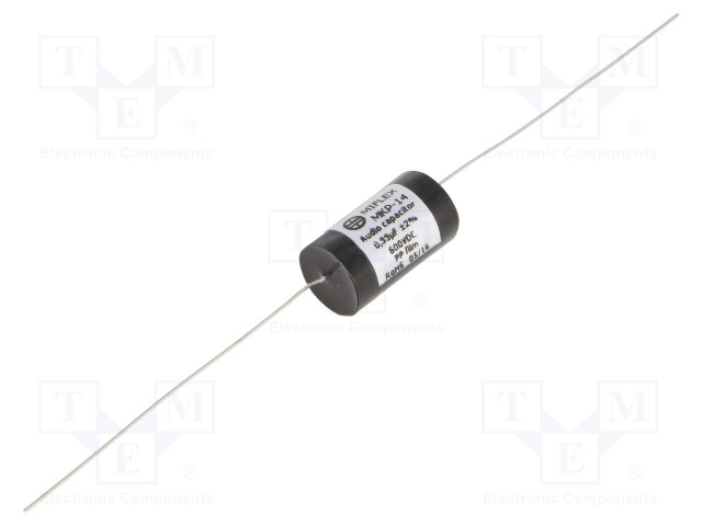 POLYPROPYLEENIKONDENSAATTORI - 0,33UF - 600VDC - ±2% - Ø11,7X24MM - Kondensaattorit MKP - MKP14-0.33U600 - 1