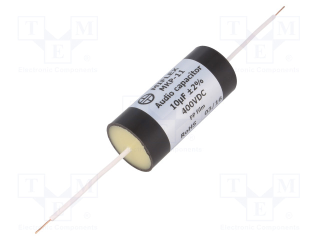 POLYPROPYLEENIKONDENSAATTORI - 10UF - 400VDC - ±2% - Ø35X65MM - THT - Kondensaattorit MKP - MKP11-10U400 - 1