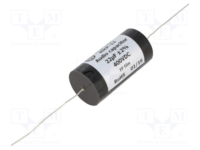 POLYPROPYLEENIKONDENSAATTORI - 22UF - 400VDC - ±2% - Ø31,5X62MM - Kondensaattorit MKP - MKP13-22U400 - 1