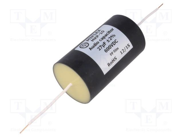 POLYPROPYLEENIKONDENSAATTORI - 27UF - 600VDC - ±2% - Ø45X78MM - THT - Kondensaattorit MKP - MKP10-27U600 - 1
