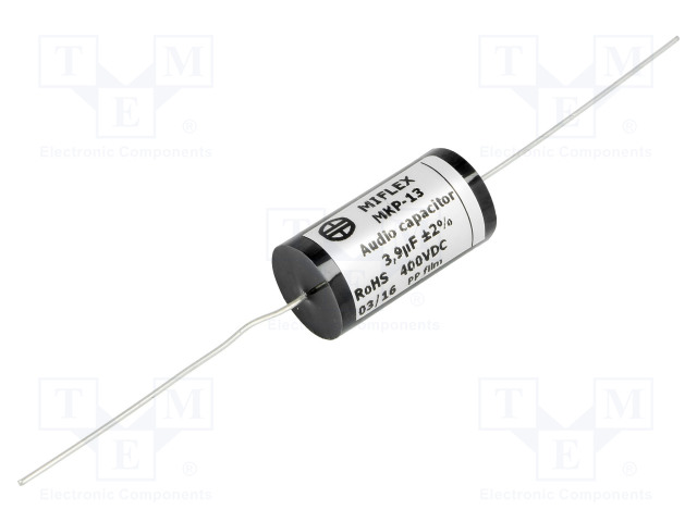 POLYPROPYLEENIKONDENSAATTORI - 3,9UF - 400VDC - ±2% - Ø18,7X35MM - Kondensaattorit MKP - MKP13-3.9U400 - 1