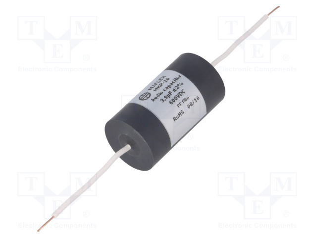 POLYPROPYLEENIKONDENSAATTORI - 3,9UF - 600VDC - ±2% - Ø28X51MM - Kondensaattorit MKP - MKP10-3.9U600 - 1
