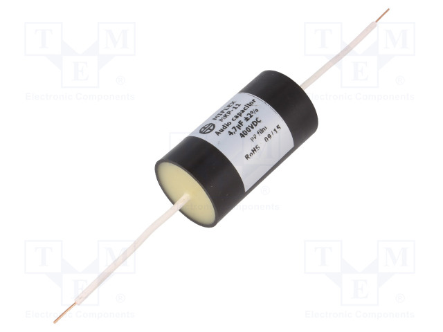 POLYPROPYLEENIKONDENSAATTORI - 4,7UF - 400VDC - ±2% - Ø28X51MM - Kondensaattorit MKP - MKP11-4.7U400 - 1