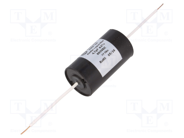 POLYPROPYLEENIKONDENSAATTORI - 4,7UF - 600VDC - ±2% - Ø28X51MM - Kondensaattorit MKP - MKP10-4.7U600 - 1