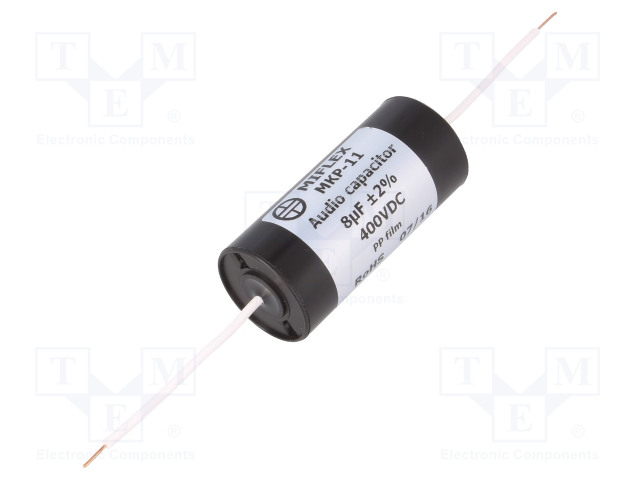 POLYPROPYLEENIKONDENSAATTORI - 8UF - 400VDC - ±2% - Ø30X65MM - THT - Kondensaattorit MKP - MKP11-8U450 - 1